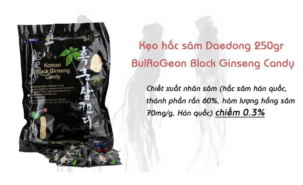 Kẹo hắc sâm chính hãng Daedong Hàn Quốc