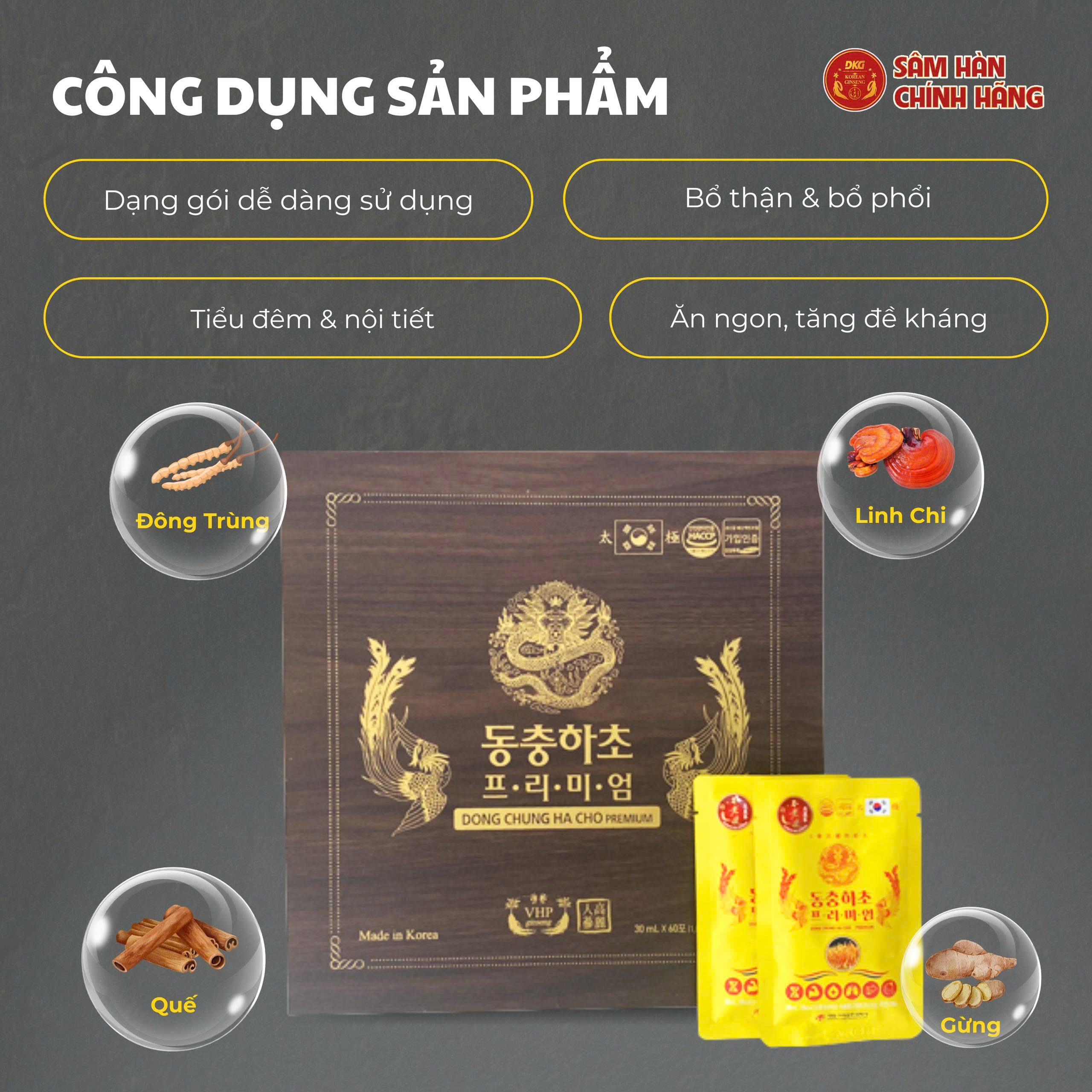 Đông trùng hạ thảo nước hộp gỗ