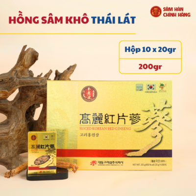Hồng sâm HQ thái lát (hộp giấy) - Daedong