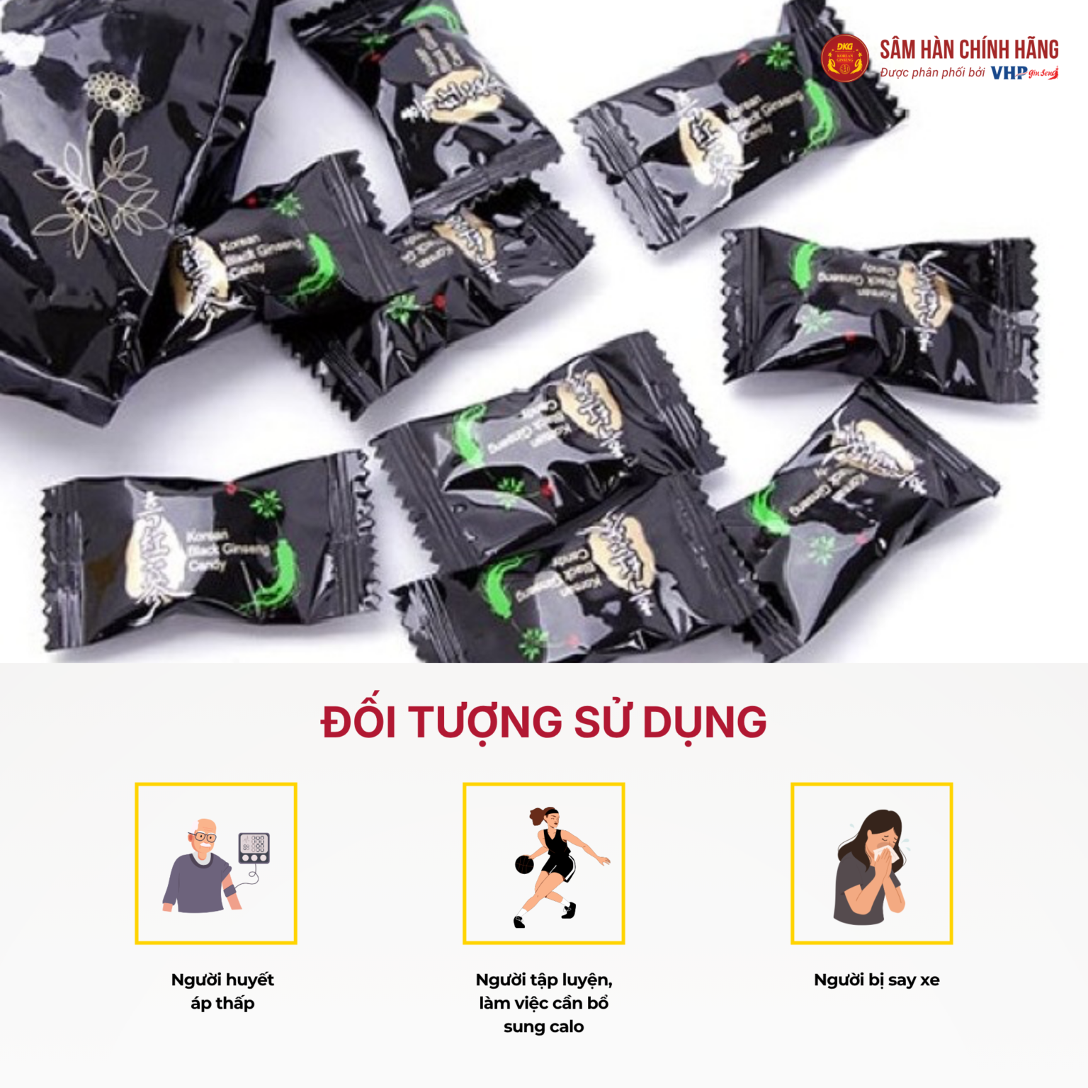 Kẹo hắc sâm Hàn Quốc (Korean Black Ginseng Candy) 250g/gói