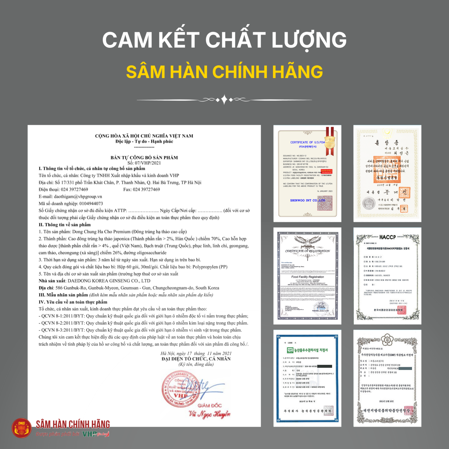 Nước đông trùng hạ thảo cao cấp (Dong Chung Ha Cho Premium) 30ml*60gói/hộp