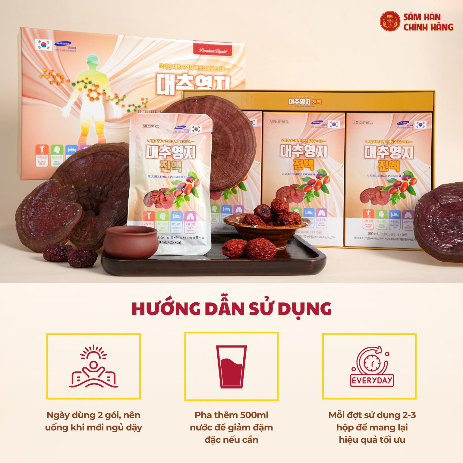 Linh chi táo đỏ Premium DKG