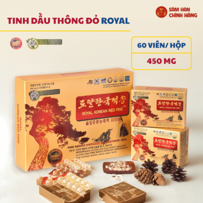 Royal Korean Red Pine - Thông đỏ hoàng gia Hàn Quốc 60v*450mg (Hộp nhỏ)