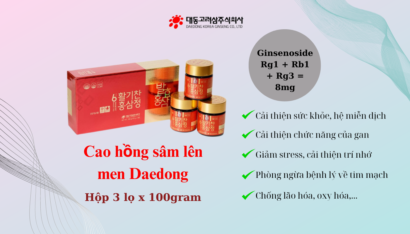 Những tác dụng của cao hồng sâm lên men Daedong