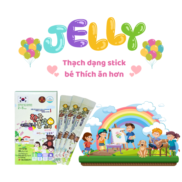 Hồng sâm trẻ em 2-5 tuổi Jelly DKG (thạch stick)