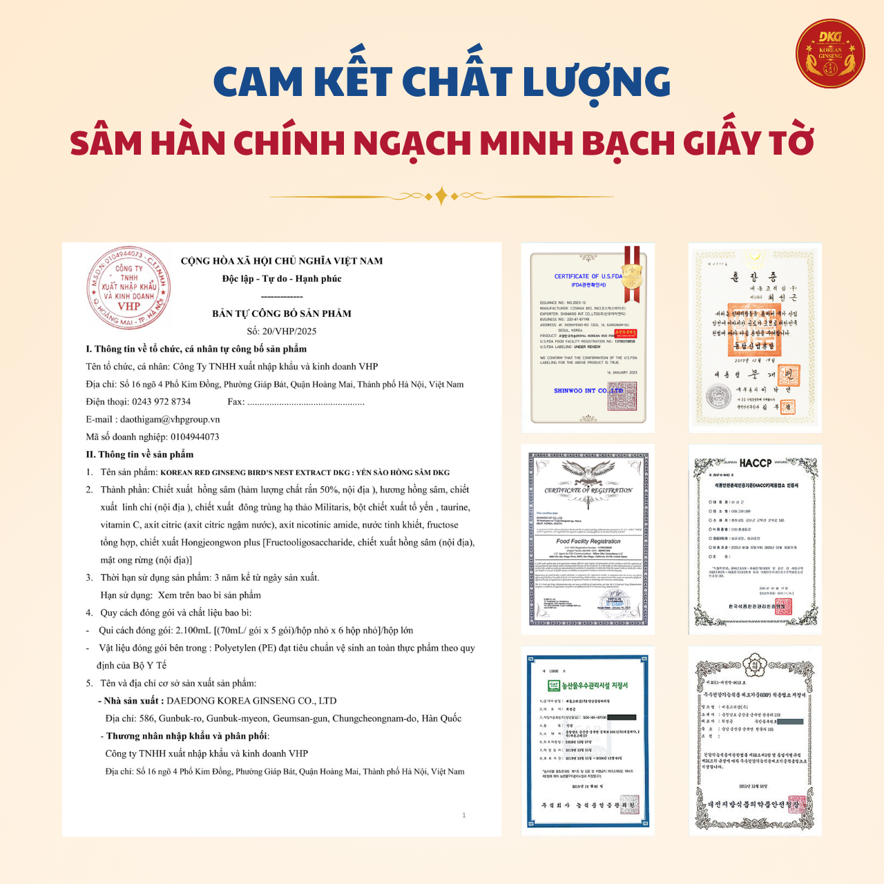 Yến sào hồng sâm DKG 3 Yến sào hồng sâm DKG