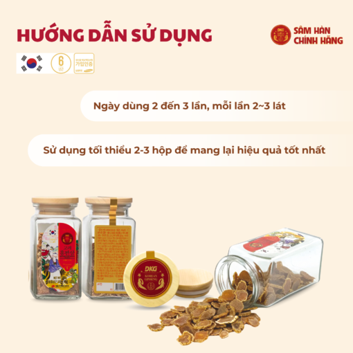 Hồng sâm khô thái lát 3 lọ/hộp