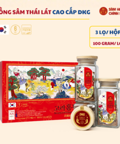 Hồng sâm thái lát cao cấp DKG - 3 lọ/hộp (100g/lọ)