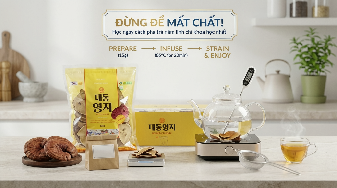 Hướng dẫn cách sắc nước linh chi hiệu quả, chiết xuất được tối đa dược chất