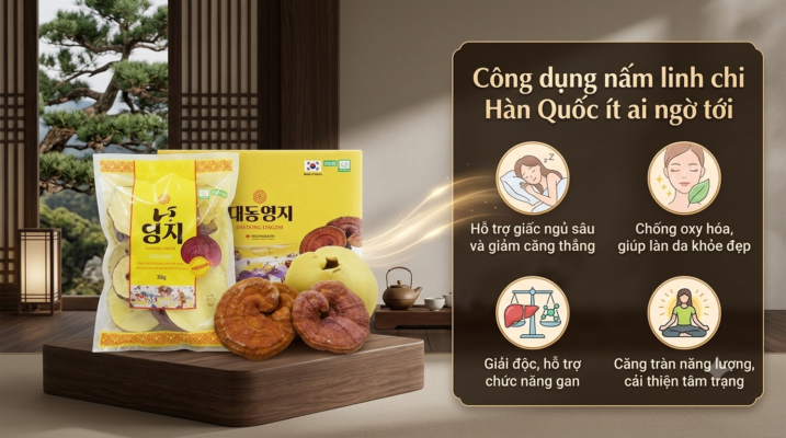 Công dụng nấm linh chi Hàn Quốc: Bí mật sống khỏe mỗi ngày