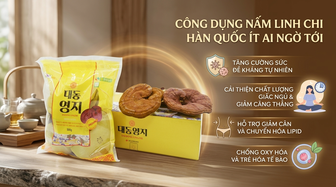 Công dụng của nấm linh chi Hàn Quốc đối với sức khỏe Công dụng của nấm linh chi Hàn Quốc đối với sức khỏe