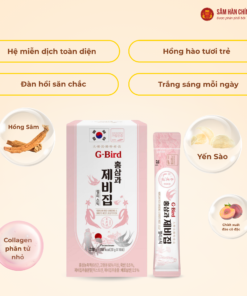 Hồng sâm yến sào G - Bird dạng thạch (Korean red Gingseng & Birds nest Jelly Stick) 20g*30/hộp