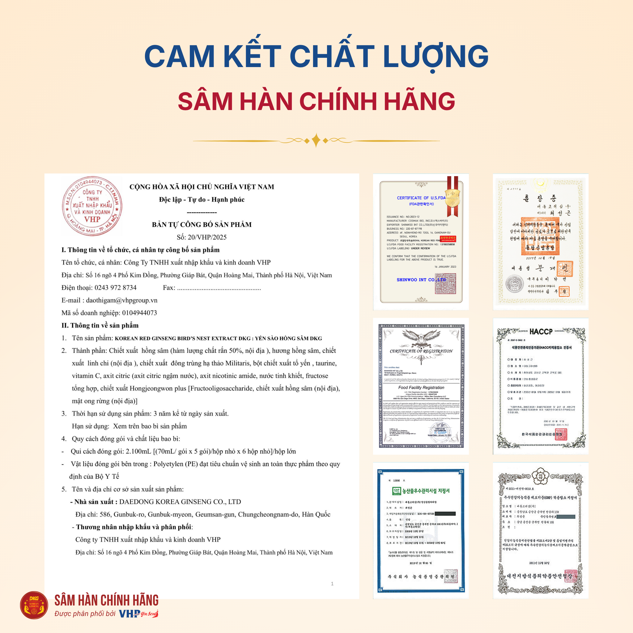 Yến sào hồng sâm DKG 3 Nước Yến Sào Hồng Sâm DKG (Korean red ginseng Bird's nest Extract DKG) 70ml*30gói/hộp